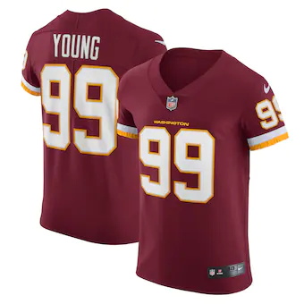 mens nike chase young burgundy washington football team vapor elite player jersey